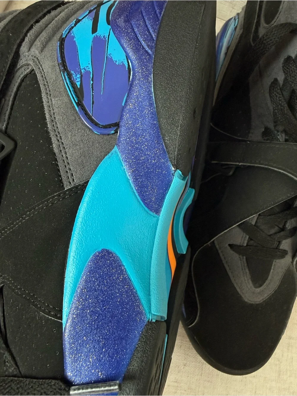 Air Jordan 8 Retro Aqua 2015 Mens Size 11.5 Black Blue Basketball Sneakers Shoes